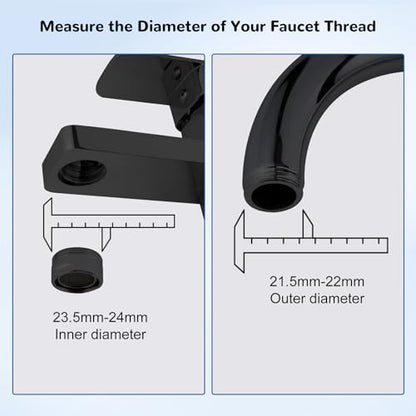 Hibbent 2 PACK Faucet to Dishwasher Adapter, Quick-Connect Dishwasher Snap-On Connection, with Swivel Ball Joint and Faucet Aerator, Male 15/16 Inch and Female 55/64 Inch, Matte Black - color: Matte Black