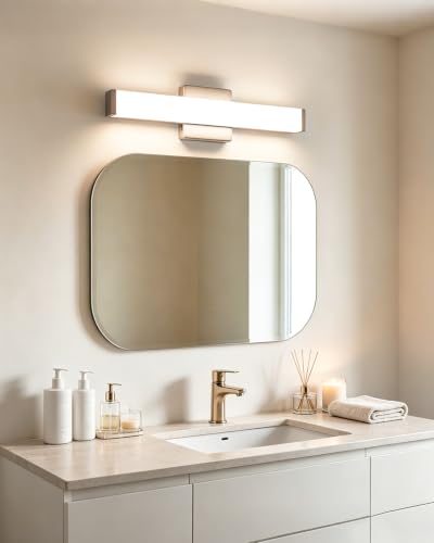 16" LED Bathroom Vanity Light, 10W 5CCT Dimmable, Brushed Nickel | Wall Bar Light, Rust & Moisture Resistant, Dimmable 2700K-5000K, Energy-saving, moisture-proof, Dresser Bathroom over Mirror - color: Brushed Nickel, size: 16in 5CCT