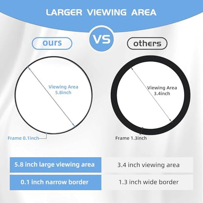 Large 6" 40x Strong Powerful Magnifying Mirror with Tweezers, Travel Magnified Mirrors 40X with Suction Cups, High Magnification Round Magnification Make up Mirror Nearly 50x - color: Black--40x