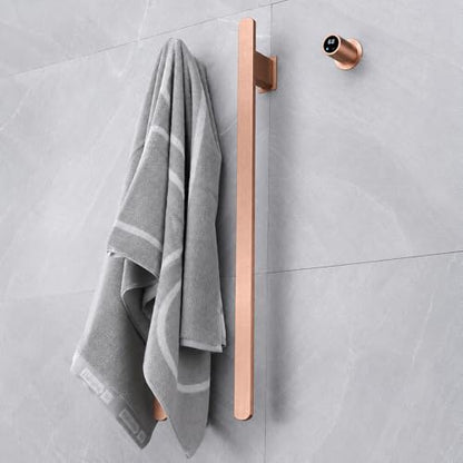 Bathroom Heated Towel Rack, Rose Gold Towel Warmer, 2Bars, 110V | Smart Touch Control, Wall Mounted, Concealed Hardwired, Stainless Steel, Dry Towels in Modern Bathrooms, Space-Saving Design - color: Rose Gold-2 Bars