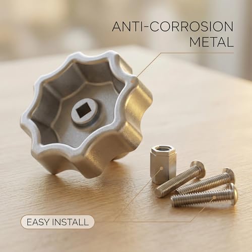 Outdoor Faucet Handle Compatible with Danco 10006, 8/12 Point Round Broach | With Adapter & Screws, Fits 0.26"/0.28"/0.31"/0.38" Square Broach, Universal Hose Bib Spigot Replacement Handle, Silver