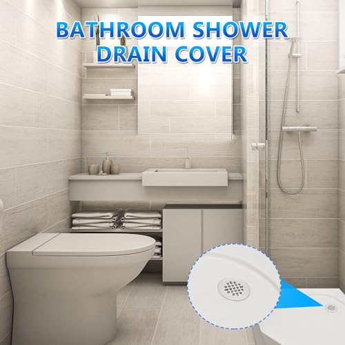 2 Pack 4-1/4 Snap in Shower Drain Cove White,PVC Plastic | Round Strainer Drain Grid, Bathroom Shower Grate Cap Replacement for Hair Catcher - color: White