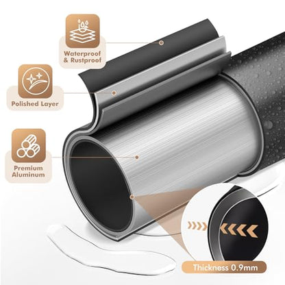 Curved Shower Curtain Rod for Bathroom, 40-72 Inches Adjustable Shower Rod | Rustproof Shower Curtain Rod with Rotating Brackets for Extra 30% Large Shower Space, 0.9MM thickness, Need to Drill, Black - color: Black
