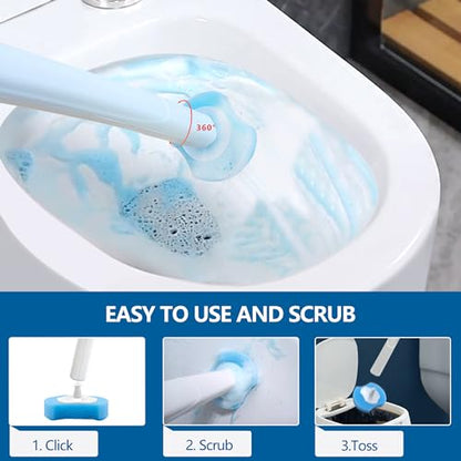 144 Count Disposable Toilet Brush Refills Compatible with Most Wands, Toilet Bowl Wand Refills-Blue Disposable Sponge Refill Heads Prefilled Cleaning Fluid for Bathroom Toilet Cleaning. - color: 144 Bluetoilet Brush Refills