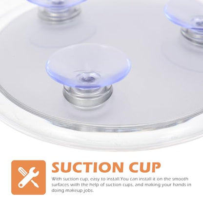NOLITOY Magnifying Makeup Mirror with Suction Cup White Round Edge Cosmetic Mirror Φmm for Bathroom and Bedroom Easy Mounting Practical for Daily Skin Care and Personal Grooming