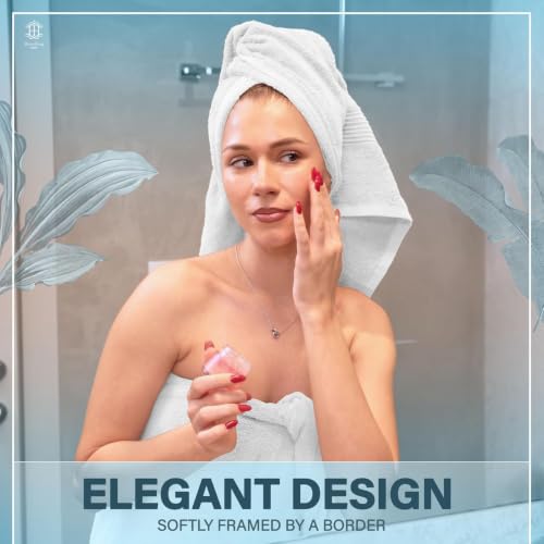 Luxe 2-Piece Bath Towel Set – Large Soft Cotton Towels, Absorbent, Durable & Skin-Friendly, Machine Washable, 27 x 54 in (White) - color: White