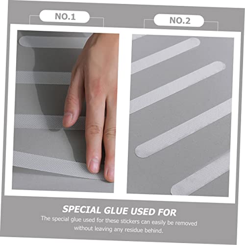 STOBOK 4 Sets of Non-Slip Bathroom Floor Strips Waterproof Anti-Slip Tape for Shower and Stairs 20 PCS Anti-Skid Stickers for Safety