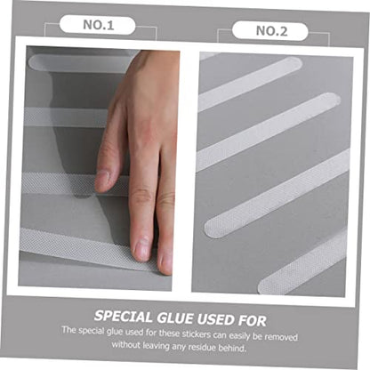 STOBOK 4 Sets of Non-Slip Bathroom Floor Strips Waterproof Anti-Slip Tape for Shower and Stairs 20 PCS Anti-Skid Stickers for Safety
