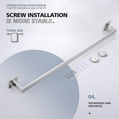 KOKOSIRI 32-Inch Single Towel Bar, Bathroom Kitchen Towel Holder, Wall Mounted SUS304 Stainless Steel Towel Rack, Polished Chrome, B4003CH-L32 - color: Polished Chrome, size: 32-Inch
