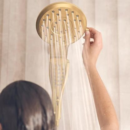 Moen Verso Magnetix Handheld & Rain Shower Head Combo, Brushed Gold | 8-Function Handheld, 7-Inch Rain Shower Head, Detachable with 72-Inch Metal Hose, Model 220C3BG - color: Brushed Gold