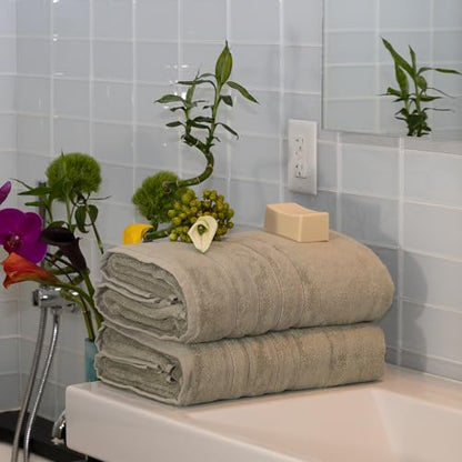 Turkish Bath Sheets, 2 Pack, 35 x 70 in, 700 GSM, Seagrass Green | 2 oversized bath sheets, 35 x 70 in, 700 GSM, 50% viscose made from bamboo and 50% Aegean Turkish cotton, plush and absorbent - color: Seagrass Green, size: Bath Sheets, Set of 2