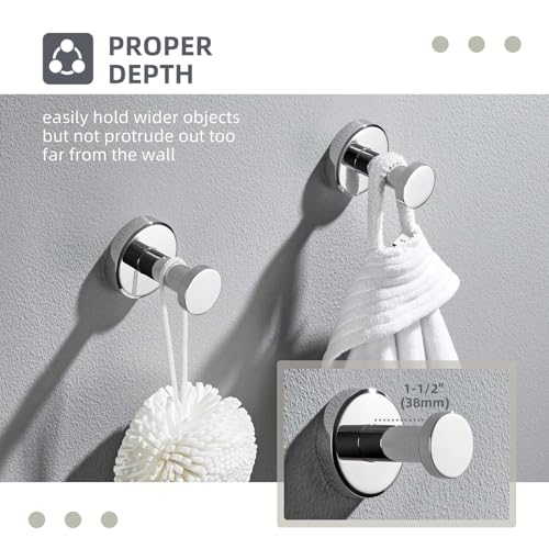 Angle Simple Polished Chrome Bathroom Towel Hook, Coat Towel Holder, 2 Pack | SUS304 Stainless Steel, Kitchen Laundry Robe Wall Hook, Hold Clothes Hat Bag, Screw Mount - color: Polished Chrome, size: 2 Pack