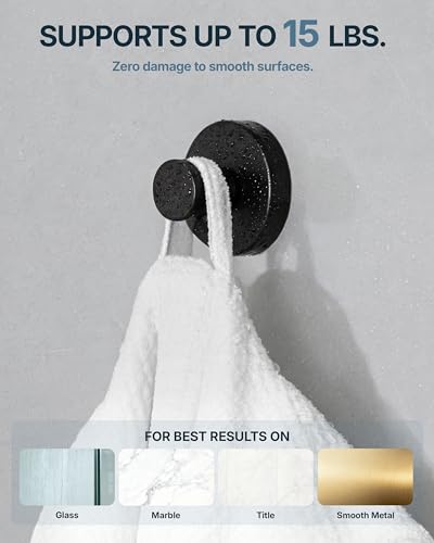 RARXTR 3PCS Bathroom Hardware Set, Matte Black Wall Mounted Toilet Paper Holder, 2 Suction Cup Towel Hooks, Bathroom Accessories SUS 304 Stainless Steel, Rust-Proof, Modern - color: Matte Black