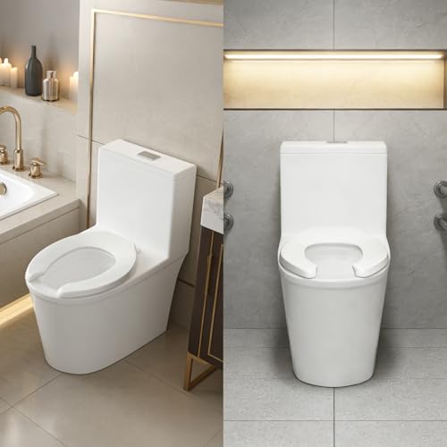 Heavy Duty Commercial Open Front Toilet Seat, Elongated 18.5-Inch, 1PACK | Public Toilet Seat for Hospital, Hotel, School, Church, PP Material, Fits Most Toilet Bowl Seat, White