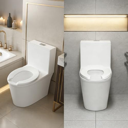 Heavy Duty Commercial Open Front Toilet Seat, Elongated 18.5-Inch, 1PACK | Public Toilet Seat for Hospital, Hotel, School, Church, PP Material, Fits Most Toilet Bowl Seat, White