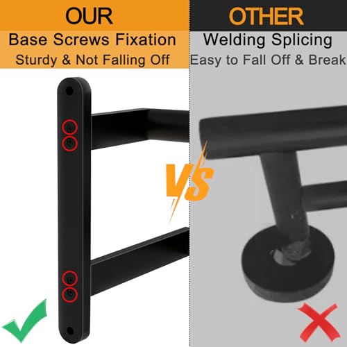 Double Towel Bar, 24Inch Towel Rack for Bathroom, Stainless Steel Double Bath Towel Bar, Wall Mounted Towel Holder, Double Towel Rod Towel Rail Hanger for Wall, Kitchen (Matte Black) - color: Black-24inch-b