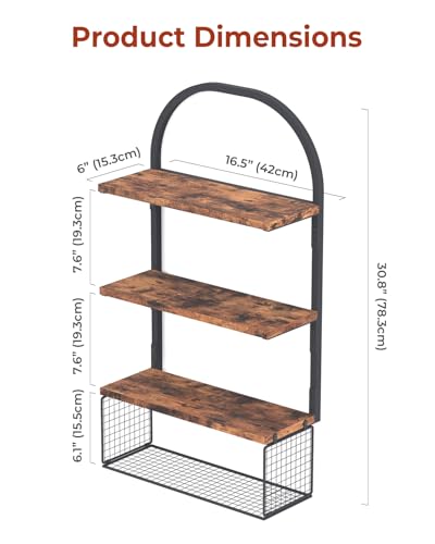 Bathroom Shelves for Wall, Over Toilet Storage, Sleek Floating Shelves Wall Organizer for Bathroom/Bedroom/Kitchen/Living Room