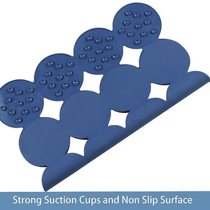 Webos Square Shower Mat Nonslip - Rubber Bathtub Mat with Suction Cups for Inside Shower Bathroom Floor (Navy Blue, 21X21“) - color: Navy Blue