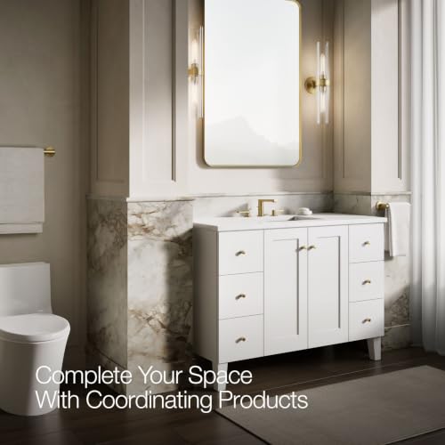 Kohler Essential 30 in. W x 45 in. H Rectangular Framed Wall Mount Bathroom Vanity Mirror in Moderne Brushed Gold - color: Modern Brushed Gold, size: 45"L x 30"W, style: Rectangle