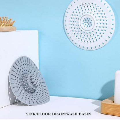 Silicone Bathtub Drain Hair Catcher – 3PCS Shower Drain Protector for 1.48" to 1.76" Regular Drains – Easy-to-Clean and Reusable White - color: Gray