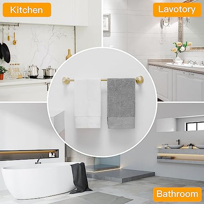 Towel Racks for Bathroom Wall Mounted Bath Towel Bar Brushed Gold | Adjustable 16-26 In, Wall Mounted Towel Holder, Stainless Steel, Rustproof, Towel Bar Rod Hanger Hardware Accessories Hotel - color: Brushed Gold