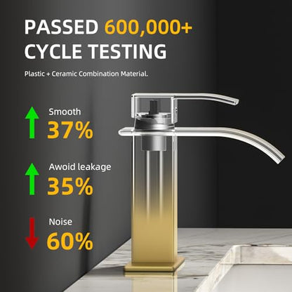 Waterfall Bathroom Faucet, Brushed Gold Stainless Steel, 1-Handle | Modern Bathroom Sink Faucet for RV & Outdoor Basins, Pop-Up Drain, Supply Lines, 6-in Deck Plate, 1- or 3-Hole, NSF Certified - color: Brushed Gold