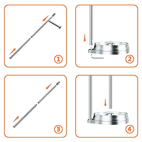 KASUNTO Toilet Paper Holder for Bathroom, Heavy Weighted Metal Free Standing Toilet Paper Holder Stand with Crystal Ball, Toilet Paper Roll Stand for Bathroom Accessories - color: E- Polished Chrome