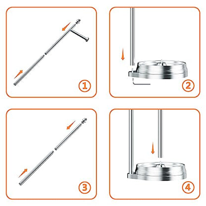 KASUNTO Toilet Paper Holder for Bathroom, Heavy Weighted Metal Free Standing Toilet Paper Holder Stand with Crystal Ball, Toilet Paper Roll Stand for Bathroom Accessories - color: E- Polished Chrome