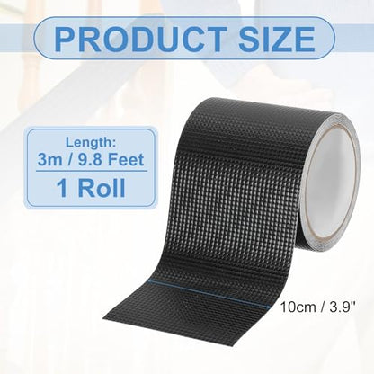 PATIKIL 4 Inch x 10 Feet Non-Slip Grip Tape, Waterproof Non-Abrasive Traction Tape Self-Adhesive Cushion Pad Strips for Handrails Game Controllers Ovens- 1 Roll (Black) - color: Black, size: 4 Inch x 10 Feet