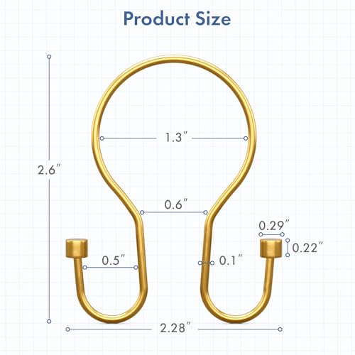 Bathway Shower Curtain Hooks Dark Gold Shower Curtain Rings with Cylindrical Design, 12Pcs Metal Shower Curtain Hooks Rust Proof, Smooth Glide Double Shower Hooks Rings for Shower Curtain - color: Dark Gold, style: Minimalist Shower Hooks with Cylinders