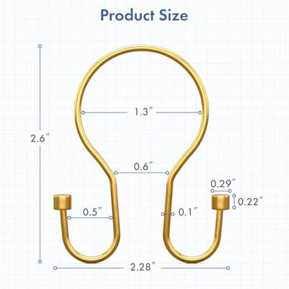 Bathway Shower Curtain Hooks Dark Gold Shower Curtain Rings with Cylindrical Design, 12Pcs Metal Shower Curtain Hooks Rust Proof, Smooth Glide Double Shower Hooks Rings for Shower Curtain - color: Dark Gold, style: Minimalist Shower Hooks with Cylinders