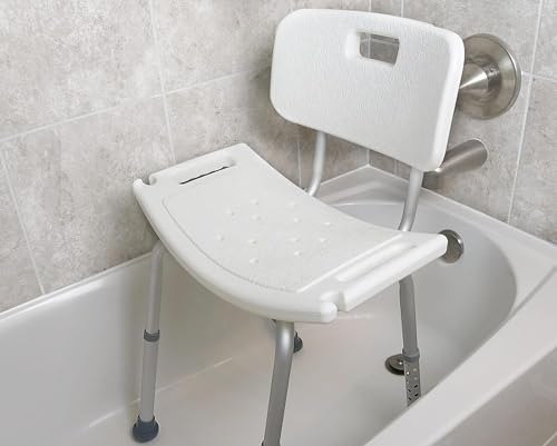 FSA/HSA Eligible, Vaunn Tool-Free Assembly Adjustable Shower Chair Spa Bathtub Seat Bench with Removable Back - style: Shower Chair