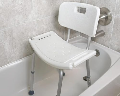 FSA/HSA Eligible, Vaunn Tool-Free Assembly Adjustable Shower Chair Spa Bathtub Seat Bench with Removable Back - style: Shower Chair