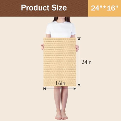 Bathroom Non Slip Shower Mat, Khaki 24x16 Inch Bathtub Mat, Non Slip Bathroom Mat for Elderly and Kids, Easy to Dry, Fast-Dry Drainage Hole, Easy to Prune - color: Khaki, size: 24" x 16" (Rectangular)