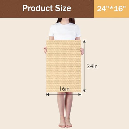 Bathroom Non Slip Shower Mat, Khaki 24x16 Inch Bathtub Mat, Non Slip Bathroom Mat for Elderly and Kids, Easy to Dry, Fast-Dry Drainage Hole, Easy to Prune - color: Khaki, size: 24" x 16" (Rectangular)