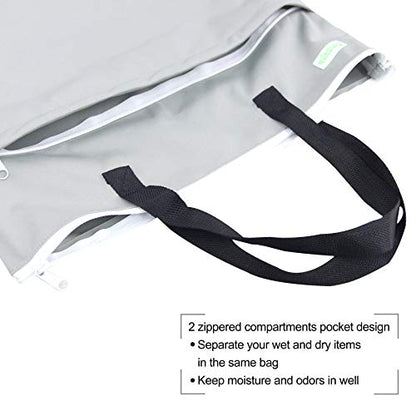 wegreeco Reusable Hanging Wet Dry Cloth Diaper Bag (Grey) - color: Grey
