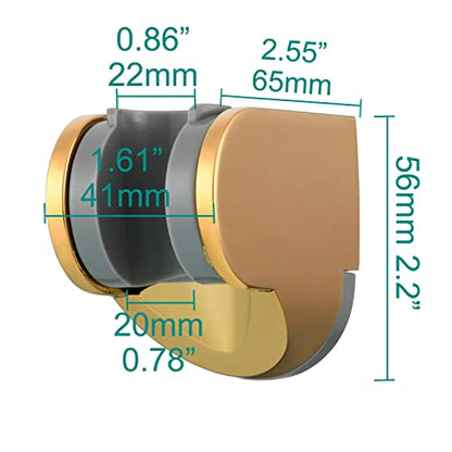 ABS Shower Head Holder Adjustable Wall Mount Bracket for Hand Shower Titanium Gold, ST01J - style: Titanium Gold