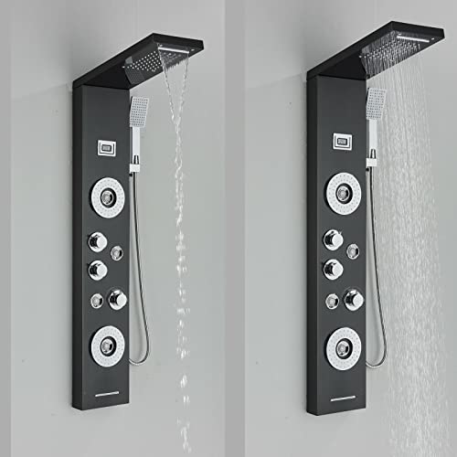 Shower Panel Tower Massage Body Jets System Rain&Waterfall Mixer Hand Shower
