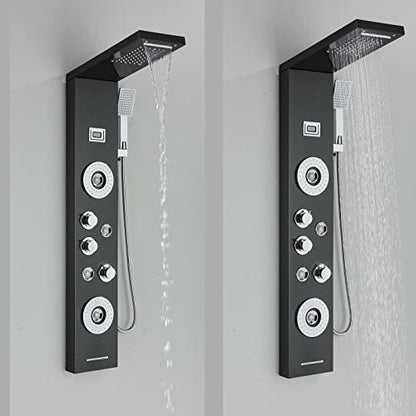Shower Panel Tower Massage Body Jets System Rain&Waterfall Mixer Hand Shower
