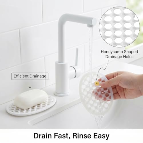 3 Pcs Soap Dish Plastic Clear Bar Holder Tray Container Self Draining Soap Saver with Holes for Kitchen Bathroom Counter Shower