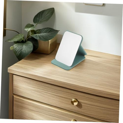 2pcs Portable Makeup Mirrors with Foldable Stand Small Desktop Vanity Mirrors for Travel Dorm Bathroom Countertop Use