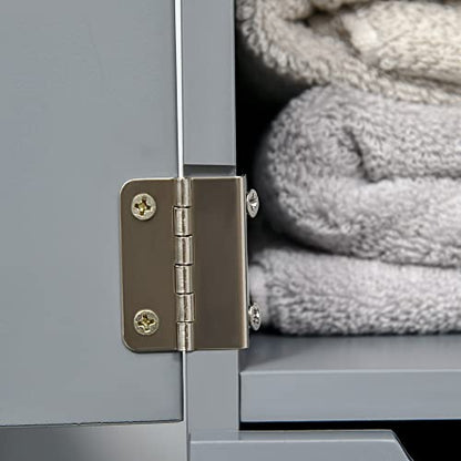 HOMCOM 54" Tall Bathroom Storage Cabinet, Freestanding, 2-Tier Shelf, Grey | Linen Tower, Drawers, Narrow Side Floor Organizer - color: Grey