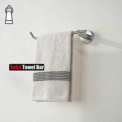 JQK Hand Towel Bar, Stainless Steel Towel Ring for Bathroom, 9 Inch Necklace Holder Brushed Finish Wall Mount Left Hand, TR101-BN - color: Brushed, size: 9 Inch (Left)