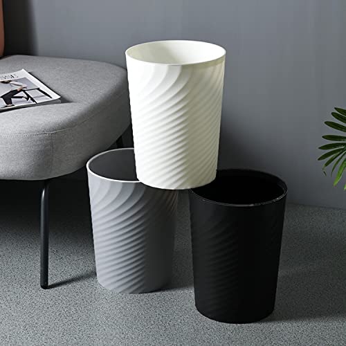 Bathroom Trash Can 1.8 Gallon Small Waste Basket Garbage Can for Dorm Kitchen Toilet Office Bedroom, 2 Pack White - color: White