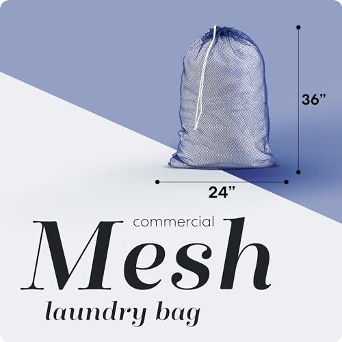Handy Laundry Mesh XL Laundry Bag - Durable, Machine Washable with Secure Drawstring Closure - Perfect for College Dorms, Laundromats, Apartments (Blue, Large 24" x 36") | XL 24x36 Mesh Laundry Bag, Secure Drawstring, Heavy Duty, Machine Washable, for Del