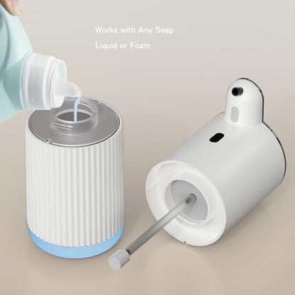Automatic Soap Dispenser with LED (Battery% & Foam Level), 7000 Uses, 6 Foam Settings, Wall Mount/Countertop, USB-C Rechargeable, for Bathroom Kitchen, White - size: Foam