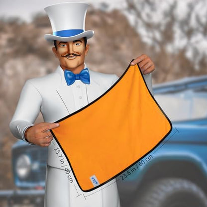 MR.SIGA Professional Microfiber Towels for Cars, Scratch Free, 6 Pack | Dual-sided car washing and detailing towels, gold, 40 x 60 cm(15.7 x 23.6 inch)