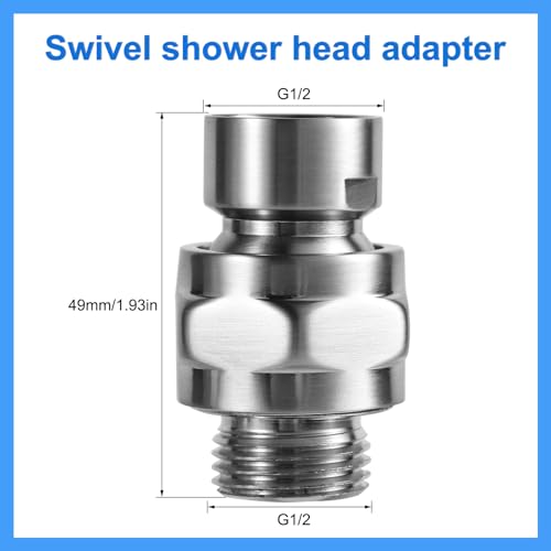 Swivel Shower Head Adapter, Sturdy Thicken Shower Connector Ball Joint Adjustable Shower Arm Extension Connector