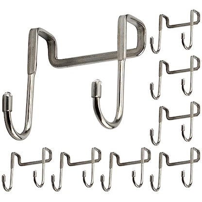 8 Pcs Double S Shaped Over Cabinet Hook Metal Over Door Hooks for Kitchen Bathroom Closet - Hanging Utensils Towels Clothes Drawer Hanger