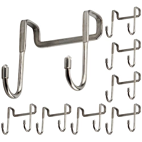 8 Pcs Double S Shaped Over Cabinet Hook Metal Over Door Hooks for Kitchen Bathroom Closet - Hanging Utensils Towels Clothes Drawer Hanger